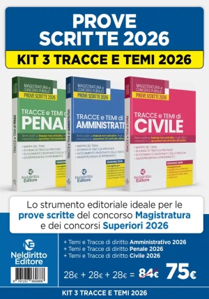 Kit 3v - Tracce - Civile + Penale + Amministrativo fronte