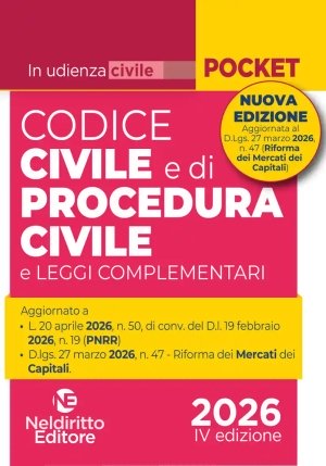 Codice Civile Pr.civile 2026 4ed Pocket fronte