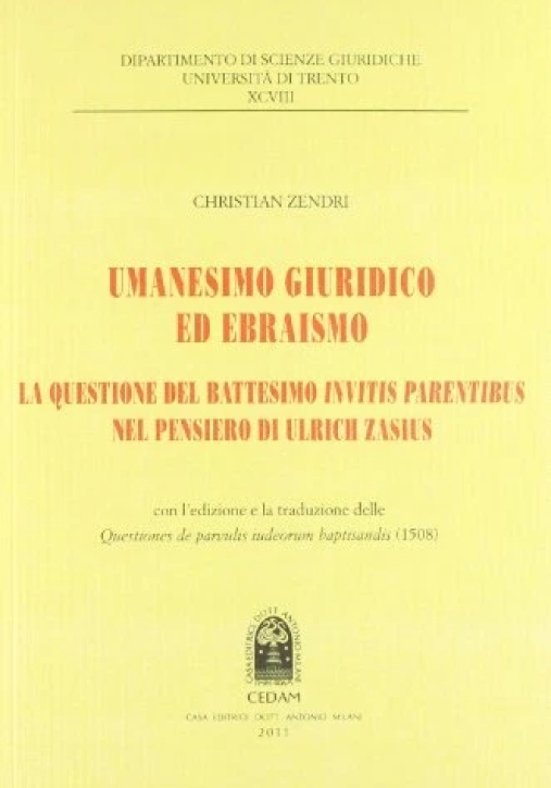 Immagine 0 di Umanesimo Giurid.ebraismo-zend