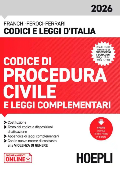 Immagine 0 di Codice Proc.civile 2026 Leggi Compl.