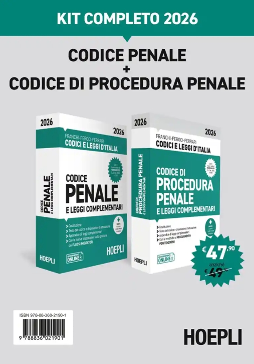 Immagine 0 di Kit Penale E Proc. Penale 2026