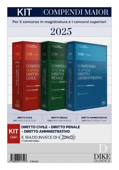 Immagine 0 di Kit 3v - Compendi Maior 2025 - Civile + Penale + Amministrativo