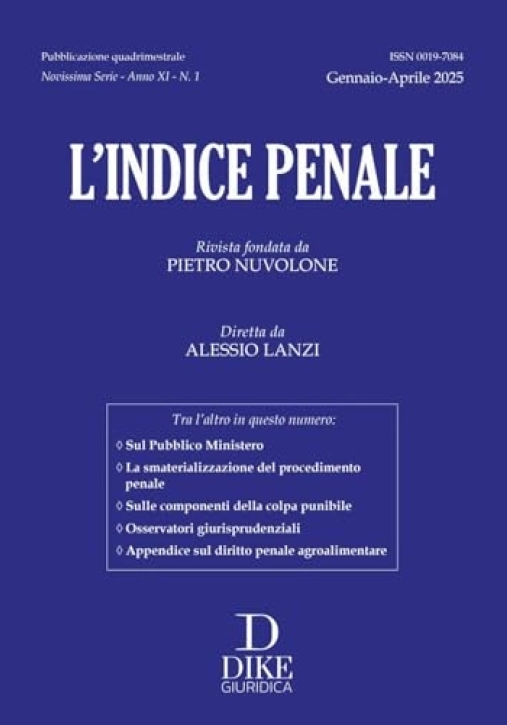 Immagine 0 di Indice Penale 1-2025