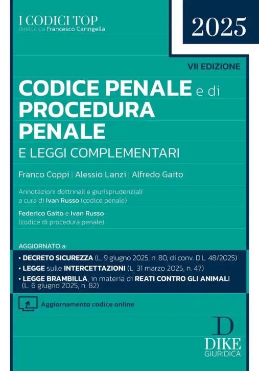 Immagine 0 di Codice Penale + Procedura Penale - 2025