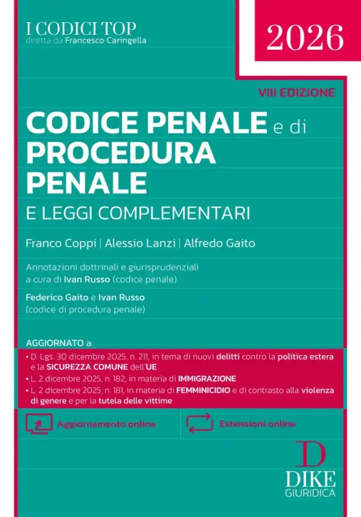 Immagine 0 di Codice Penale Proc.penale 2026 Top 8ed.