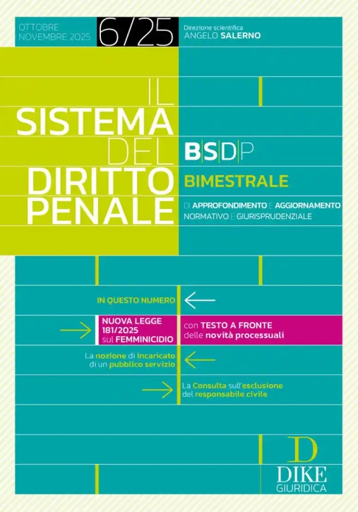 Immagine 0 di Sistema Diritto Penale 62025 Bimestr.