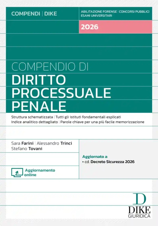 Immagine 0 di Compendio Minor - Diritto Processuale Penale 4ed
