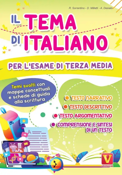 Immagine 0 di Tema Di Italiano Per L'esame Di Terza Media. Temi Svolti Con Mappe Concettuali E Schede Di Guida All