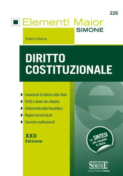Immagine 0 di 226 Elementi Maior Di Diritto Costituzionale