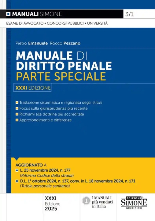 Immagine 0 di Manuale Diritto Penale P.speciale 31ed.