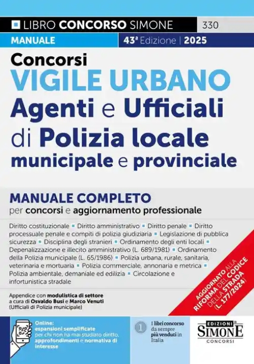 Immagine 0 di Vigile Urbano Manuale Compl.43ed.2025