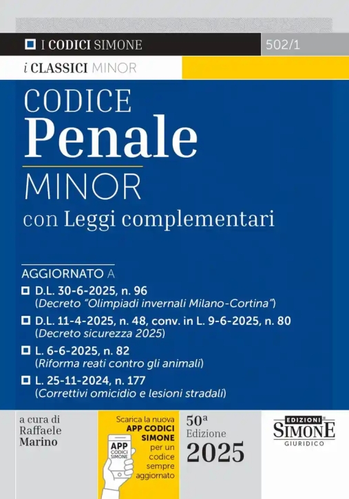 Immagine 0 di Codice Penale Minor 2025 50ed.