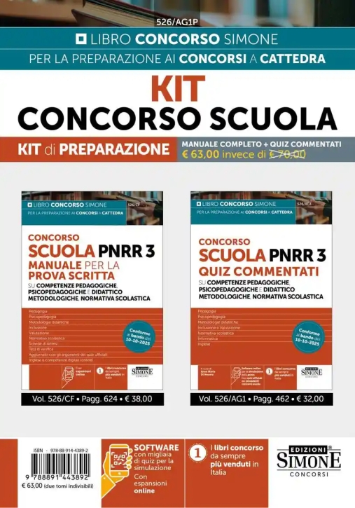 Immagine 0 di Kit 2v - Concorso Scuola Pnrr3 - Manuale + Quiz
