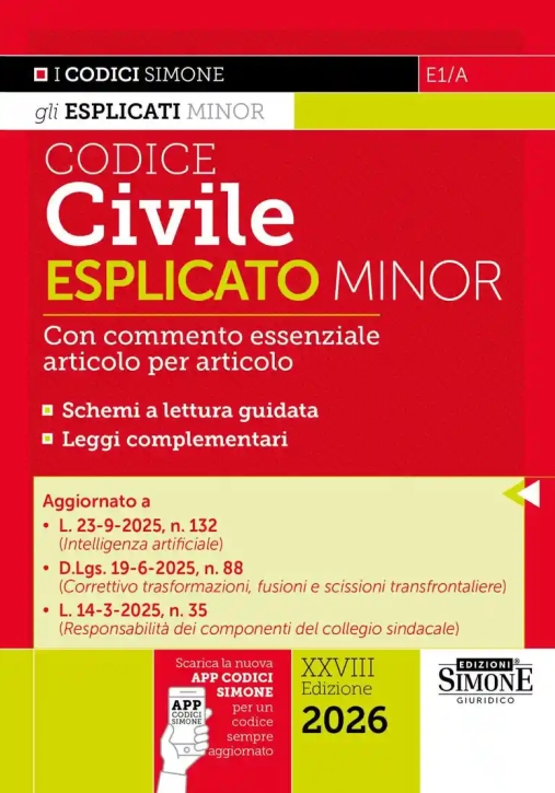 Immagine 0 di Codice Civile Esplicato Minor 28ed.2026