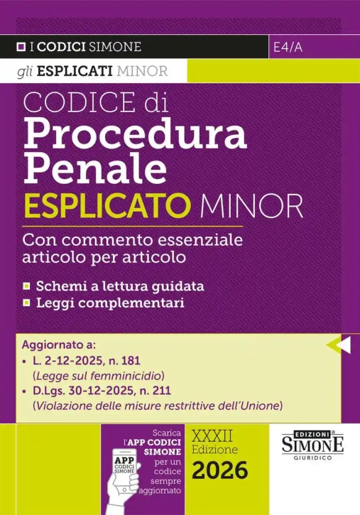 Immagine 0 di Codice Procedura Penale Espl.minor 2026