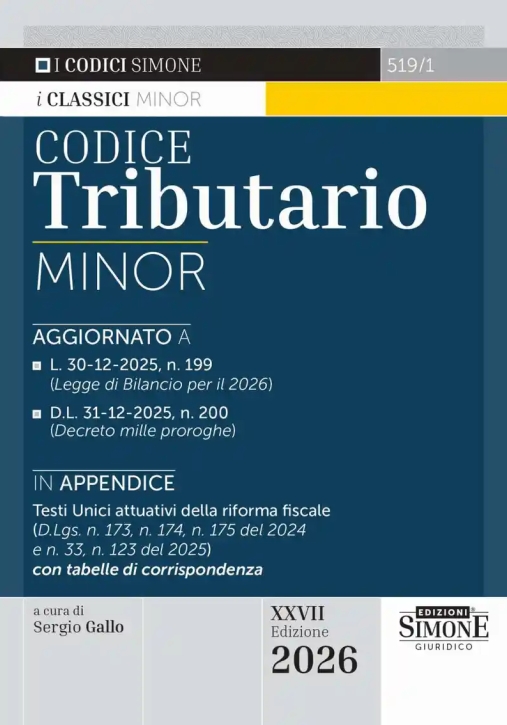 Immagine 0 di Codice Tributario - Minor 27ed
