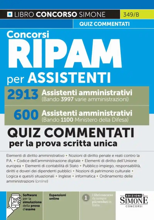 Immagine 0 di 2913 Assistenti Amm.600 Dif.ripam Quiz
