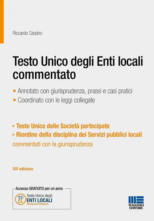 Immagine 0 di Testo Unico Enti Locali Annotato 19ed.