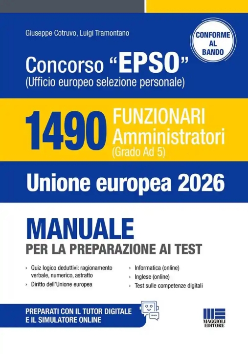 Immagine 0 di 1490 Funzionari Amm.vi Epso U.e. 2026