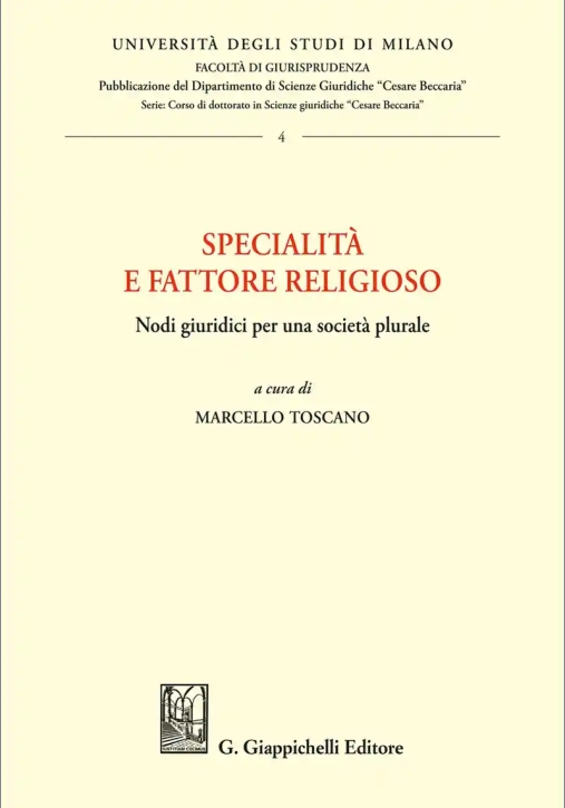 Immagine 0 di Specialita' E Fattore Religioso