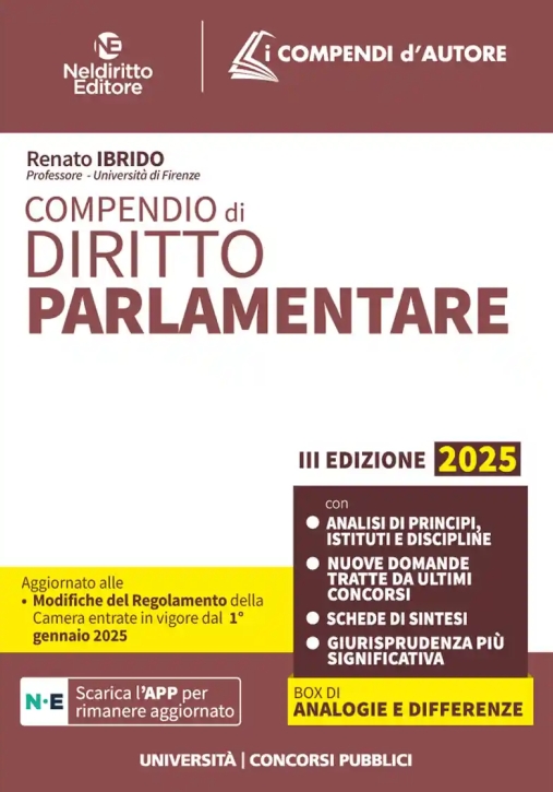 Immagine 0 di Compendio Diritto Parlamentare 2025 3ed.