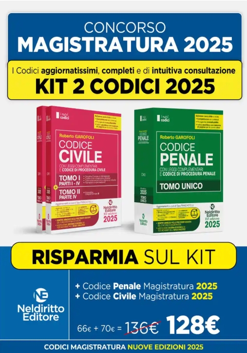 Immagine 0 di Kit 2v - Codici Magistratura 2025 - Civile + Penale