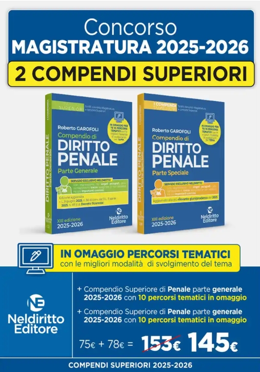 Immagine 0 di Kit 2v - Compendi Superiori - Diritto Penale Pg + Ps