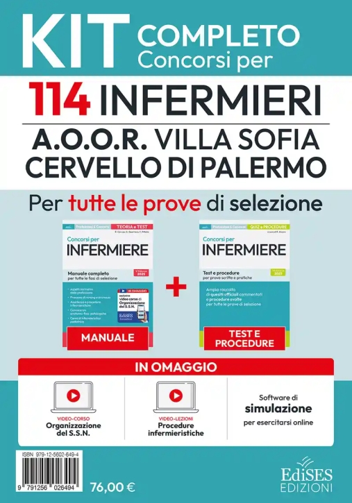 Immagine 0 di 114 Infermieri Palermo - Kit 2v - Manuale + Quiz