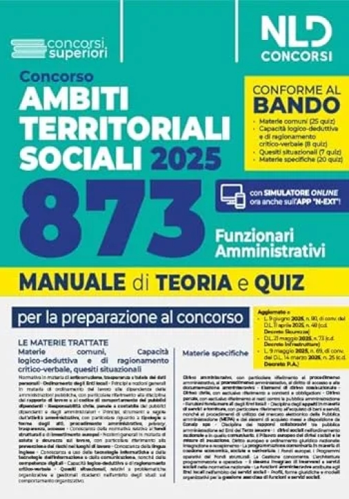 Immagine 0 di 873 Ats - Funzionari Amministrativi - Manuale + Quiz