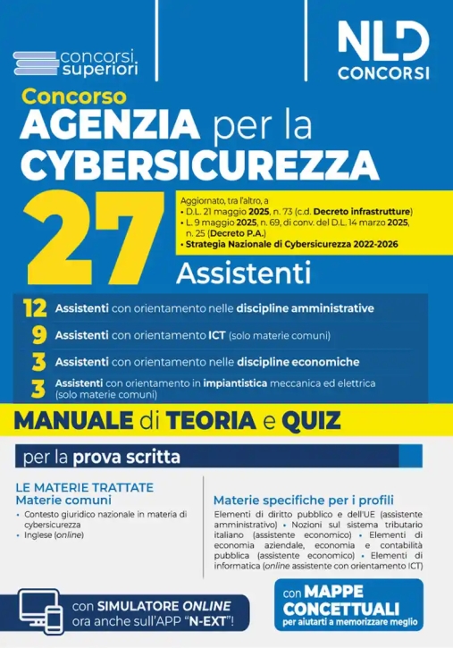 Immagine 0 di 27 Assistenti - Agenzia Cybersicurezza - Manuale + Quiz