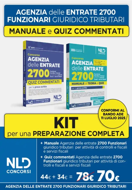 Immagine 0 di 2700 Funzionari Giuridici - Agenzia Entrate - Kit 2v Di Preparazione