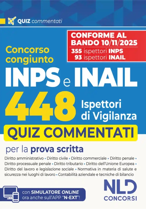 Immagine 0 di 448 Ispettori Di Vigilanza - Inps E Inail - Quiz Commentati