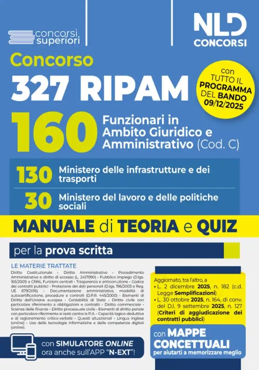 Immagine 0 di 160 Funzionari Ripam - Ministero Infrastrutture - Teoria + Quiz