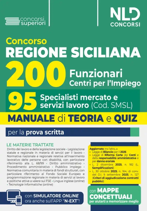 Immagine 0 di 200 Specialisti Centri Impiego - Regione Sicilia - Teoria + Quiz