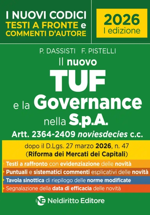 Immagine 0 di Nuovo Tuf E Governance Nelle S.p.a.