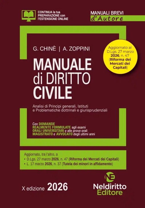 Immagine 0 di Manuale Diritto Civile 2026 10ed.