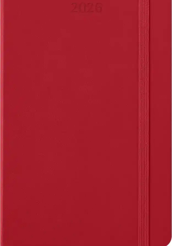 12m Weekly Notebook Large Sapphire Red Hard Cover