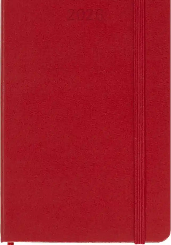 12m Weekly Notebook Pocket Sapphire Red Hard Cover