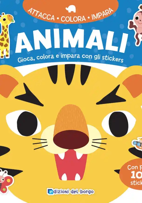 Animali. Attacca Colora Impara