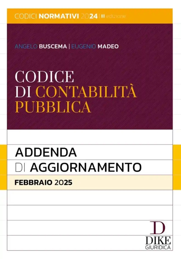 Addenda Cod.contabilita' Pubblica 2025