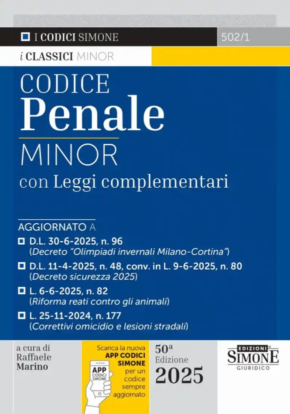 Codice Penale Minor 2025 50ed.