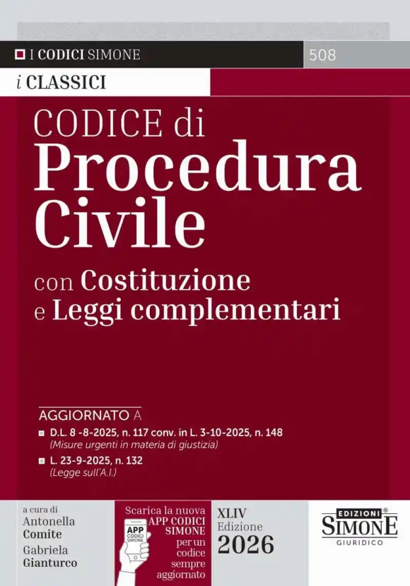Codice Procedura Civile 2026 44ed.