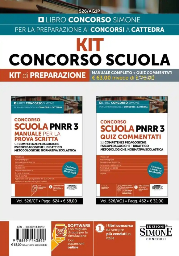 Kit 2v - Concorso Scuola Pnrr3 - Manuale + Quiz