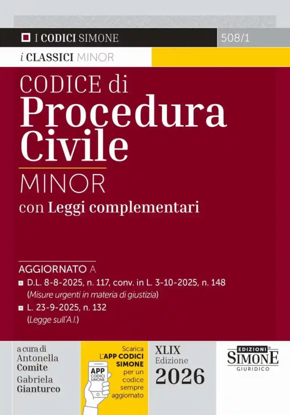 Codice Procedura Civile Minor 49ed.2026