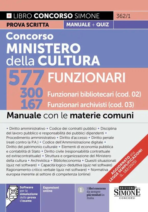 577 Bibliotecari E Archivisti - Mic - Manuale Materie Comuni