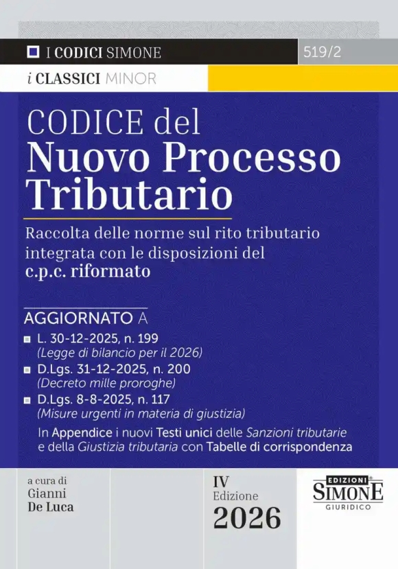 Codice Nuovo Processo Tributario 2026