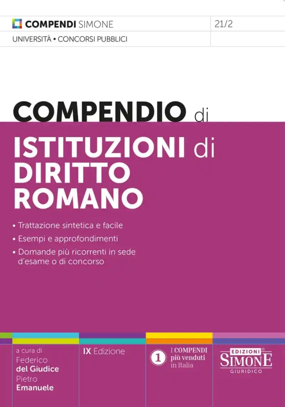 Compendio - Istituzioni Diritto Romano 9ed