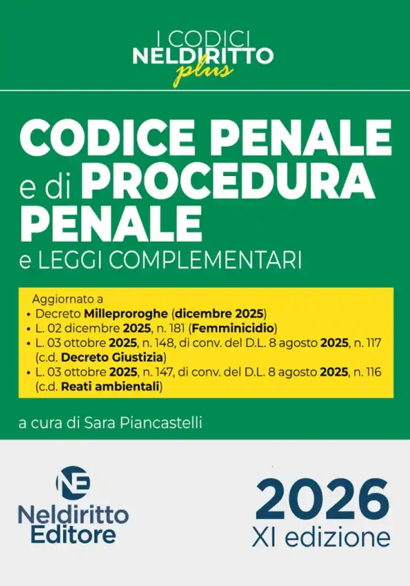 Codice Penale E Proc.penale Plus 2026