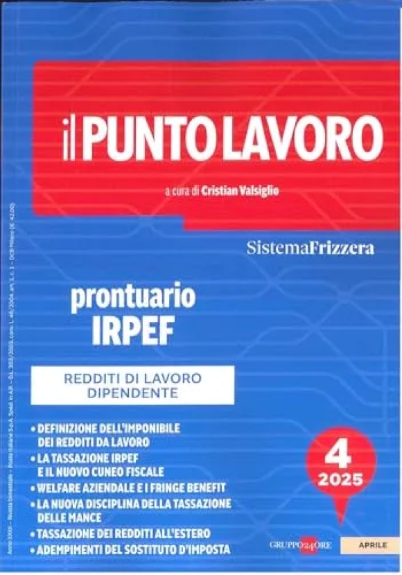 Punto Lavoro 4 Prontuario Irpef 2025