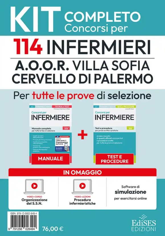 114 Infermieri Palermo - Kit 2v - Manuale + Quiz